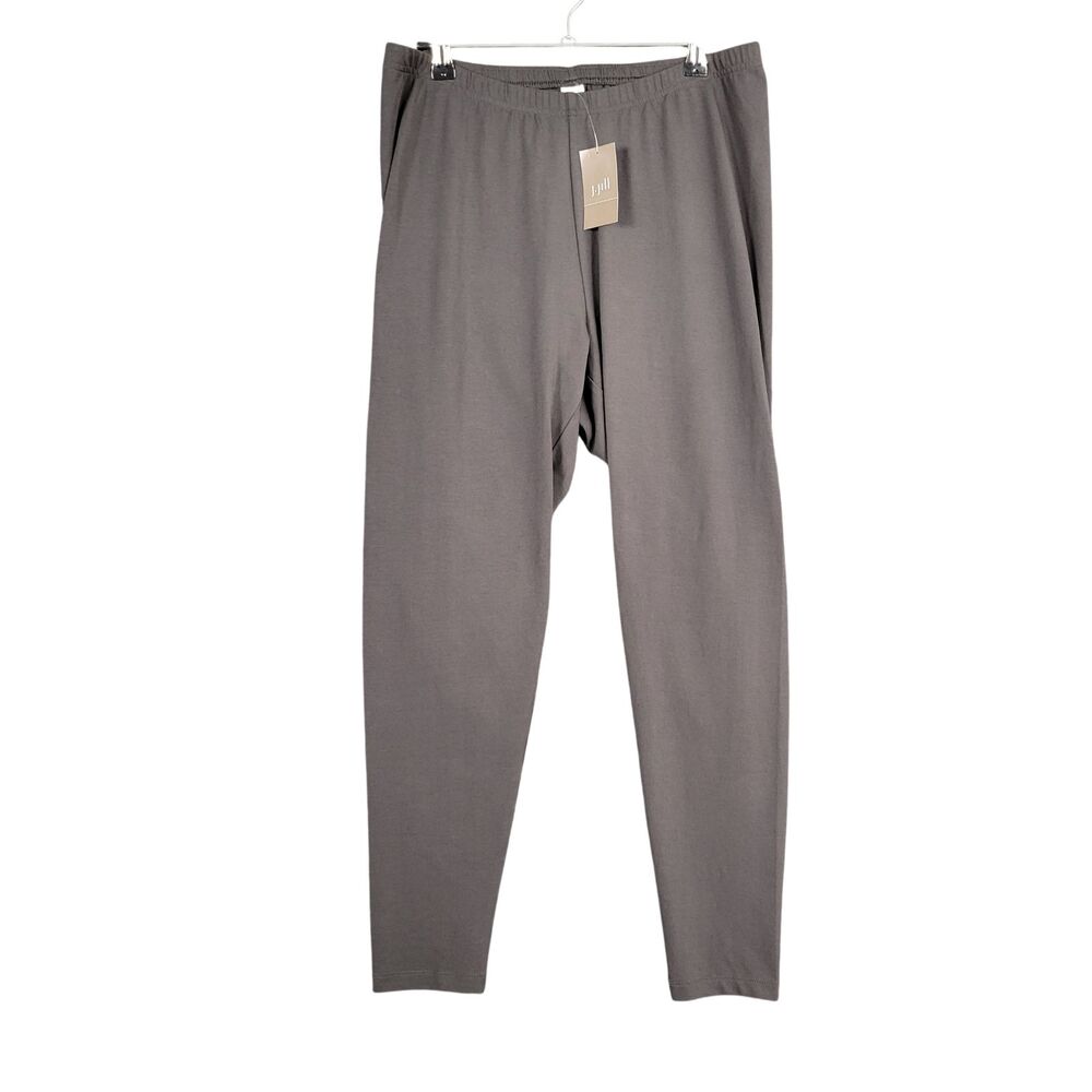 NWT J JILL Gray Pima Ankle Leggings Mid Rise Pull On Stretch Cotton SIZE XL